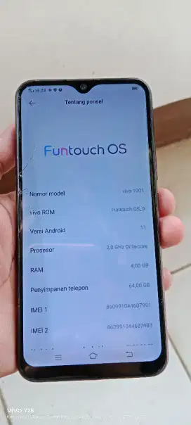 Vivo  y15   4/64  mnus retak sma ada noda jga normal smua yah