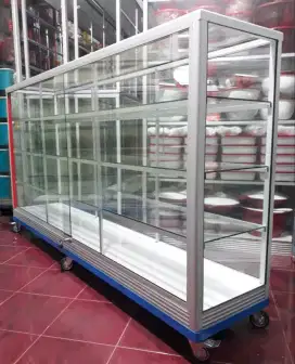 Etalase Pake RODA BESAR + Siku Besi 2Mx1M Buat Usaha