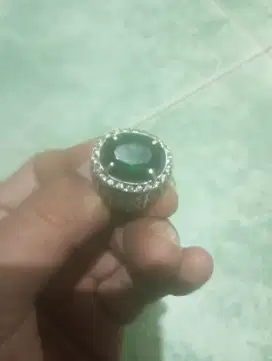 Aquamarine cutting ring perak