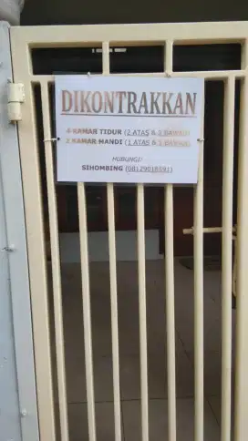 Disewakan rumah 2 lantai Perumnas Klender, Jakarta Timur