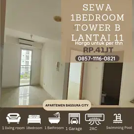 1BR sewa unfurnished tower exlusive lt 11 apartemen bassura city