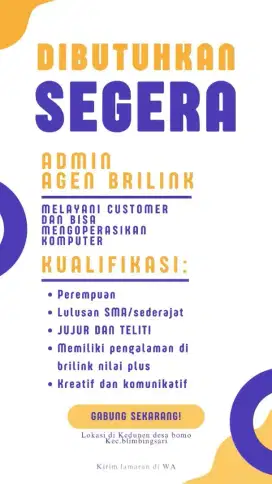 Dibutuhkan admin