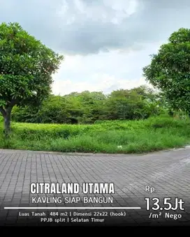 13.5JT/M2! DIJUAL KAVLING TANAH CITRALAND WATERFRONT 10 SELATAN TIMUR