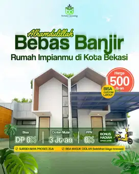 rumah dijual cluster scandinavian bebas banjir di kota Bekasi