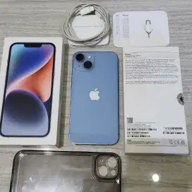 Apple Iphone 14 128GB Blue Resmi Lengkap Bawaan Jual Cepat