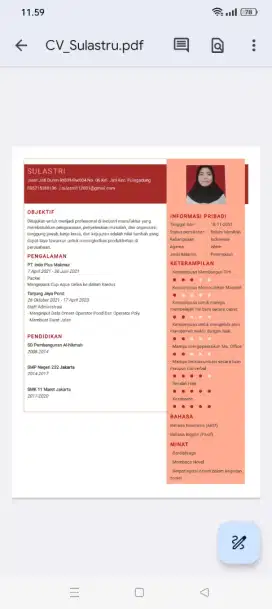Info loker bapak/ibu/kakak