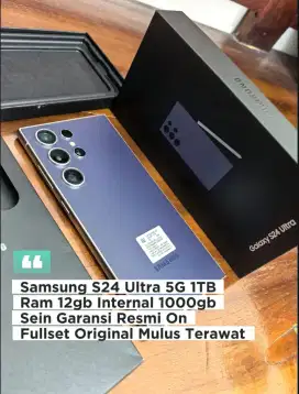 Samsung S24 Ultra 1TB Sein Like New Garansi On Fullset Ram 12/1000gb