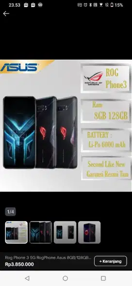 Asus rog Phone 3 8/128Gb black
