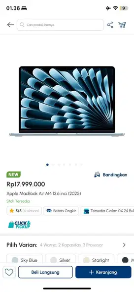 CICILAN MACBOOK AIR M4 TANPA DP DI HOME CREDIT