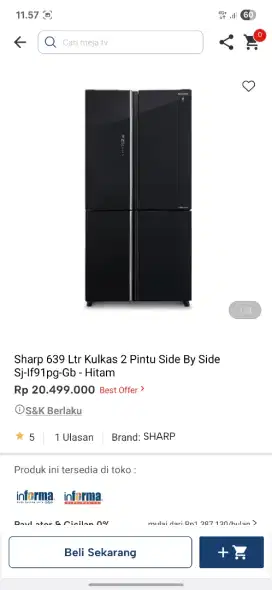 Promo kulkas sharp 4 pintu murah