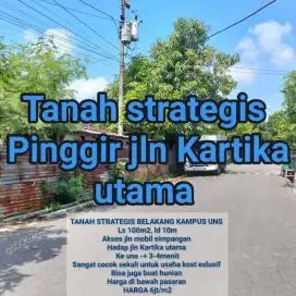 Jual Cepat Bawah Pasaran! Tanah Jl Kartika UNS