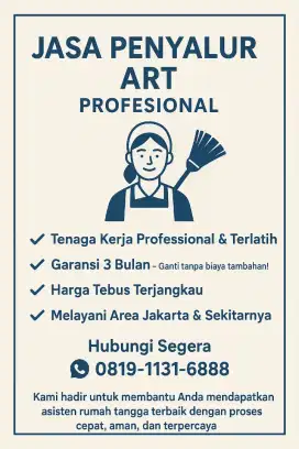 Jasa penyalur asisten rumah tangga, penyalur pembantu, art