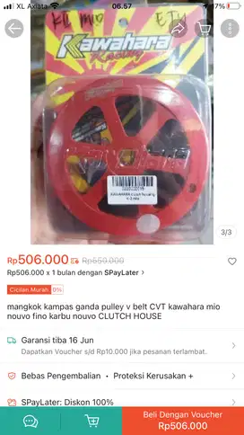 Mangkok canvas ganda  mio sporty karbu Kawahara