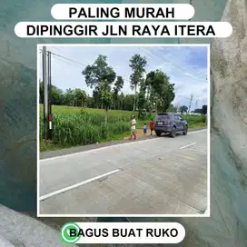 TANAH DEKAT KAMPUS ITERA DAN PINTU TOL NEMPEL ASPAL JALUR DUA ITERA