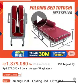 Dijual folding bed / mirip ranjang rumah sakit