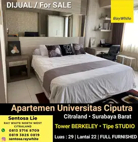 Apartemen UC Berkeley Tipe Studio FULL FURNISHED lantai 22 , View Kota