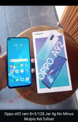 Hp / ponsel oppo a92 ram 8+3 / 128