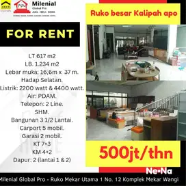 DISEWAKAN RUKO BESAR DI JL KALIPAH APO BANDUNG  --NE