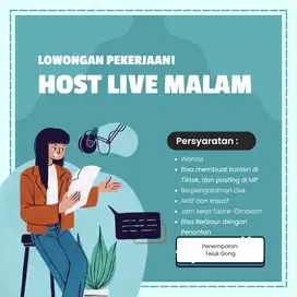 Dicari Admin Live Malam 5sore-12malam