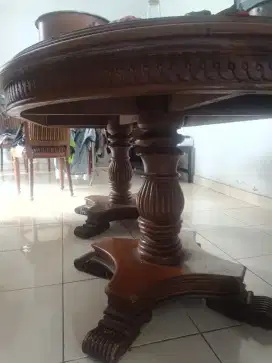 Meja makan set ukir