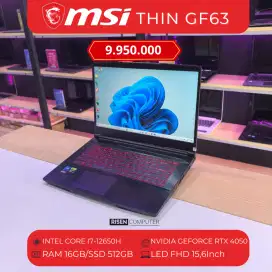 Laptop MSI THIN GF63 I7-12650U RAM 16GB SSD 512GB FHD 15,6inch