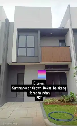 Rumah bagus dan Cantik di Sewakan di Brand New Summarecon Crown Gading