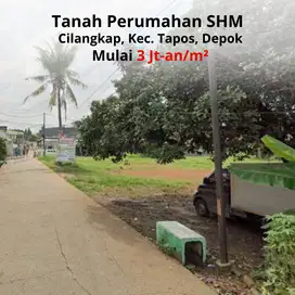 350 Jt-an Tanah Kavling SHM Area Cilangkap, Tapos. Bisa Cicil 12x