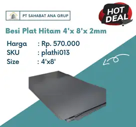 Besi Plat Hitam 4'x 8'x 2mm