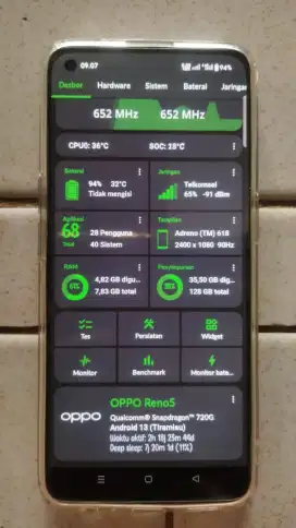Oppo Reno 5 NFC Original No Refubish Ram 8+8/128gb Rp 1.7jt Nego Tipis