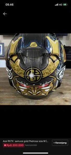 Arai rx7x samurai gold