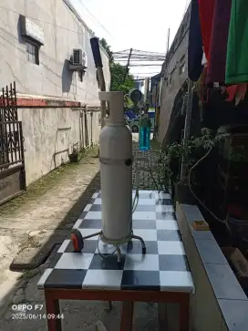 Tabung oksigen tinggi 60 cm lengkap roda, selang dan tube
