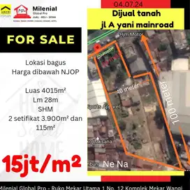 DIJUAL TANAH DI JL A YANI BANDUNG  --NE