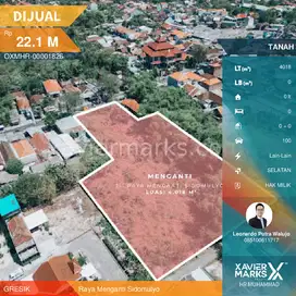 Tanah Komersial 4.018m2 Raya menganti gresik hanya 20menit ke Gwalk