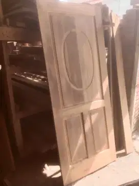 Pintu jati blok