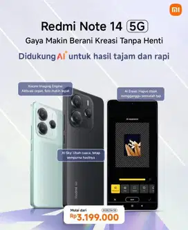 XIAOMI REDMI NOTE 14 5G 8/256 NEW GARANSI RESMI‼️