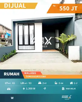 Dijual Murah Rumah Baru Bonus Perabotan di Tunggulwulung Malang