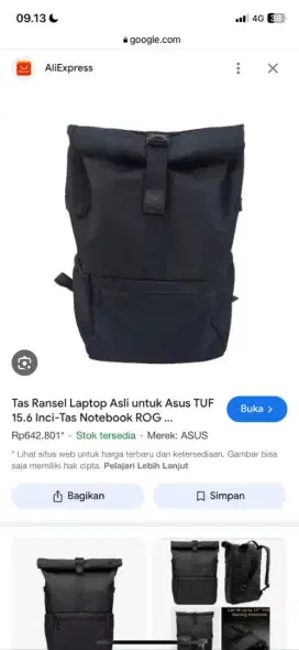 TAS LAPTOP ASUS TUF MASIH SEGEL