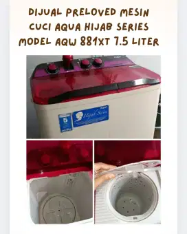 Mesin Cuci Aqua Hijab Series 2 Tabung model AQW 881 XT 7.5 liter