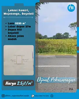 Tanah Pekarangan depan RSI boyolali