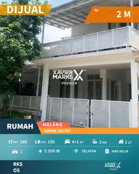 Dijual Rumah Cantik 2 Lantai Lokasi Taman Sulfat Blimbing Malang