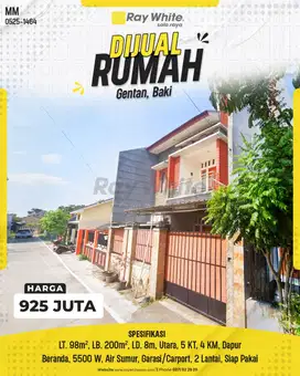 RUMAH SIAP HUNI GENTAN BAKI SUKOHARJO