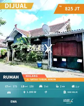 Dijual Rumah Murah di Satsui Tubun Sukun Malang Dekat Unikama