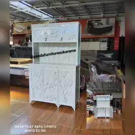 Rak piring 3 Pintu Almunium Murah