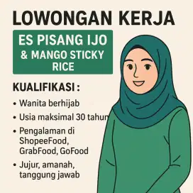 Loker Outlet Es pisang ijo dan Mango sticky Rice