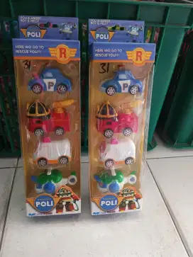 Mainan anak diecast mobil poli isi 4