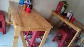 Meja kayu jualan 120x60x75 cm