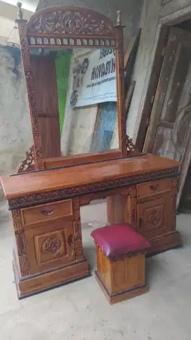 Meja rias tualet rahwana kayu jati asli