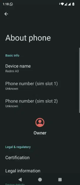 Redmi hitam mulus