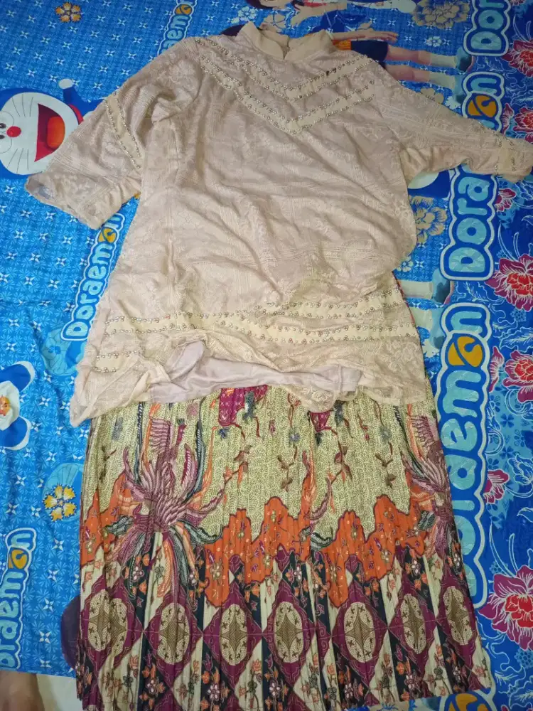 Gamis kebaya warna coklat susu ukuran jumbo