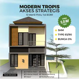Rumah Murah Modern Tropis Dekat RSUD Bogor, Cicil 12x Bunga 0%